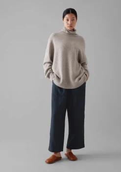 Jersey|Cashmere-TOAST Roll Neck Wool Cashmere Sweater Oatmeal