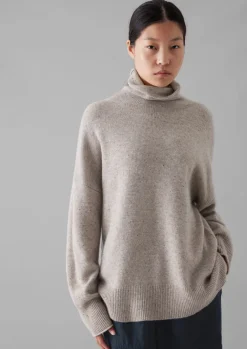 Jersey|Cashmere-TOAST Roll Neck Wool Cashmere Sweater Oatmeal