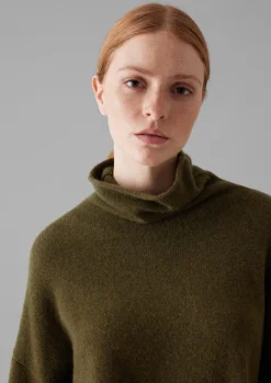 Cashmere|Loungewear-TOAST Roll Neck Wool Cashmere Sweater Olive