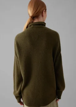 Cashmere|Loungewear-TOAST Roll Neck Wool Cashmere Sweater Olive