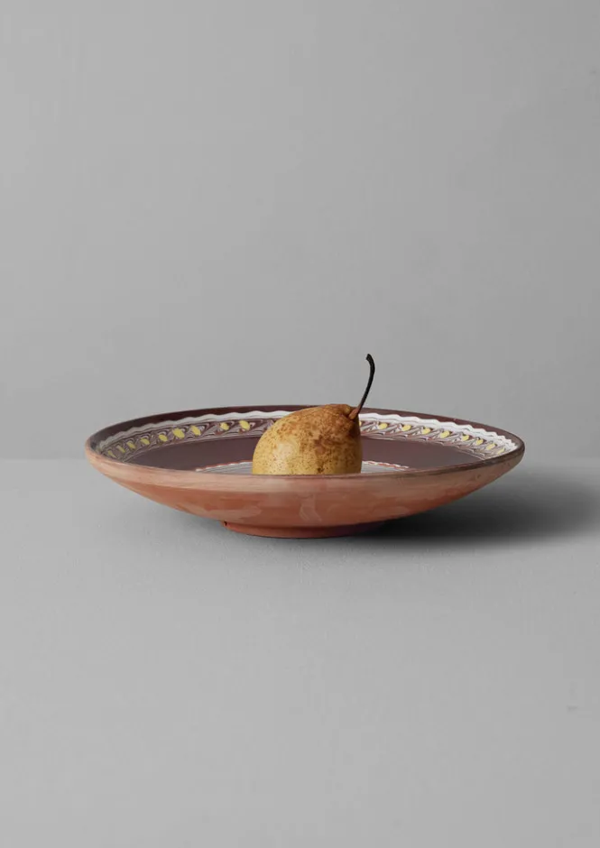 Ceramics|Tableware-TOAST Romanian Horezu Serving Plate Cocoa/Multi