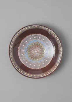 Ceramics|Tableware-TOAST Romanian Horezu Serving Plate Cocoa/Multi