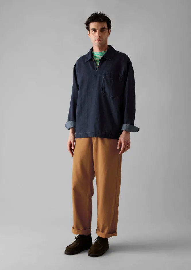 Workwear|Trousers-TOAST Rory Garment Dyed Trousers Sandstone