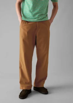 Workwear|Trousers-TOAST Rory Garment Dyed Trousers Sandstone