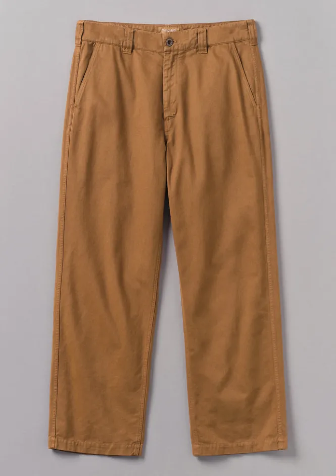 Workwear|Trousers-TOAST Rory Garment Dyed Trousers Sandstone