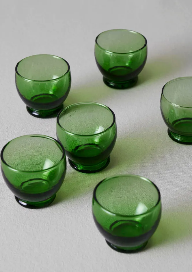 Glass|Tableware-TOAST Rounded Moroccan Glasses Set Green