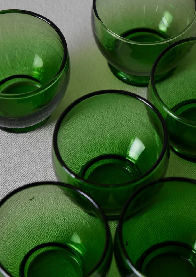 Glass|Tableware-TOAST Rounded Moroccan Glasses Set Green