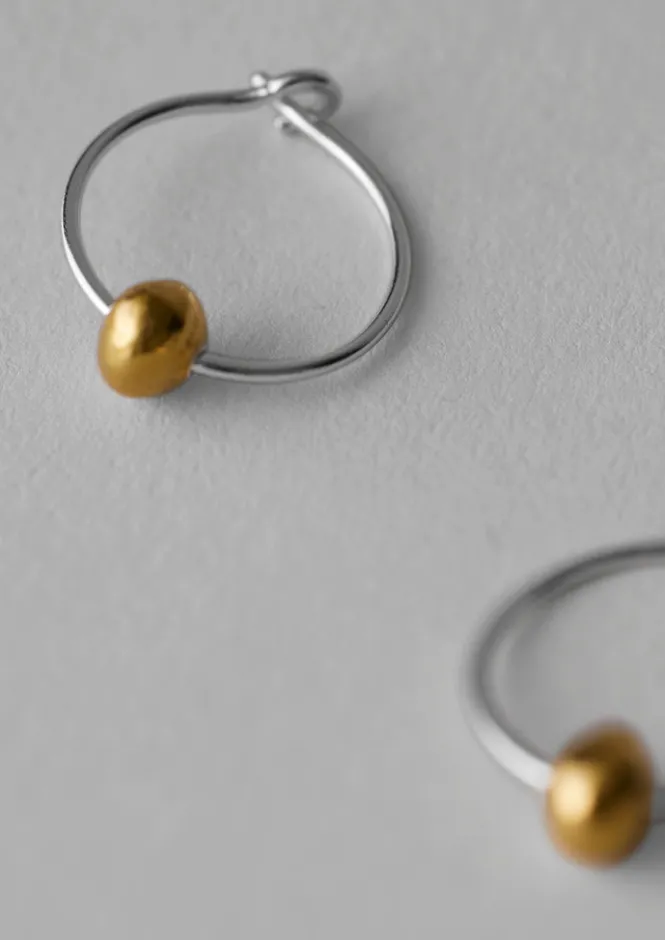 Jewellery-TOAST Sally Lacock Seed Hoop Earrings Silver/Gold