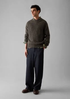 Knitwear-TOAST Seamless Shetland Wool Sweater Grey