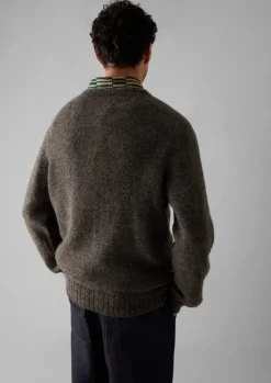 Knitwear-TOAST Seamless Shetland Wool Sweater Grey