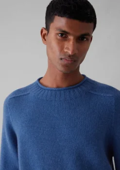 Knitwear-TOAST Seamless Wool Cashmere Sweater SlateBlue