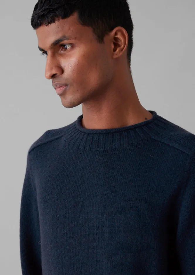 Knitwear-TOAST Seamless Wool Cashmere Sweater Midnight