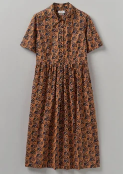 Dresses-TOAST Selma Cotton Shirt Dress Midnight/Spice