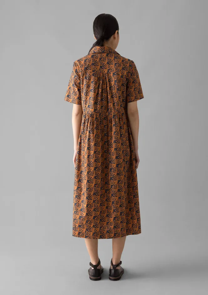 Dresses-TOAST Selma Cotton Shirt Dress Midnight/Spice