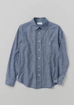 Shirts-TOAST Selvedge Cotton Chambray Shirt Indigo