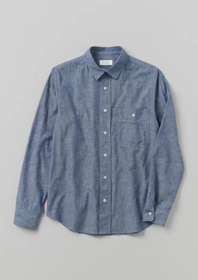 Shirts-TOAST Selvedge Cotton Chambray Shirt Indigo