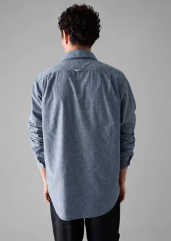 Shirts-TOAST Selvedge Cotton Chambray Shirt Indigo