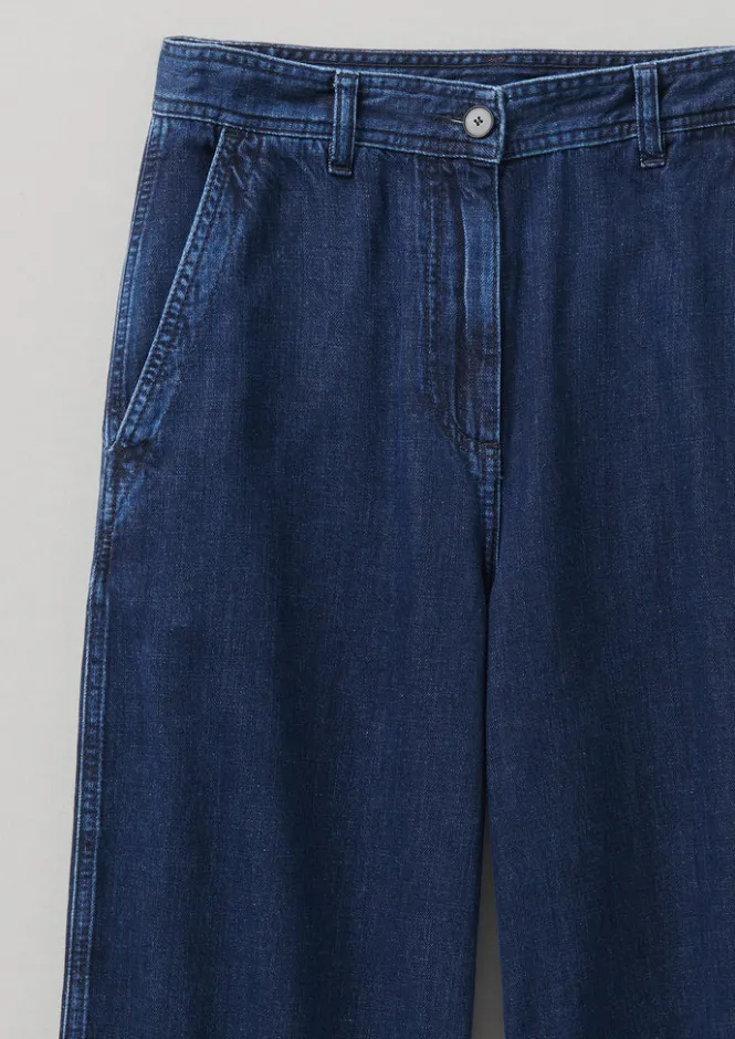 Denim|Jeans-TOAST Seren Flat Front Denim Trousers Indigo
