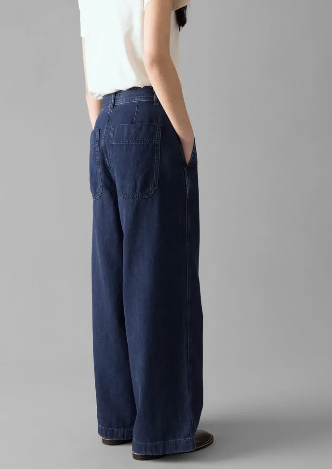 Denim|Jeans-TOAST Seren Flat Front Denim Trousers Indigo