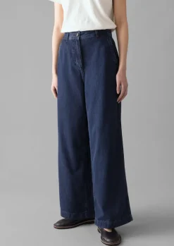 Denim|Jeans-TOAST Seren Flat Front Denim Trousers Indigo