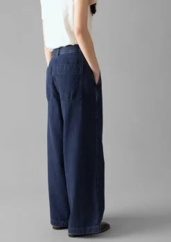 Denim|Jeans-TOAST Seren Flat Front Denim Trousers Indigo