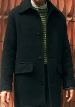Coats & Jackets-TOAST Single Breasted Car Coat Indigo