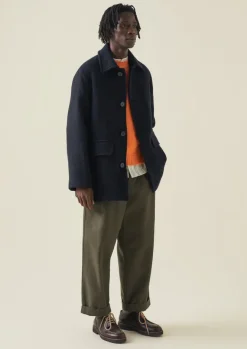 Coats & Jackets-TOAST Single Breasted Car Coat Indigo
