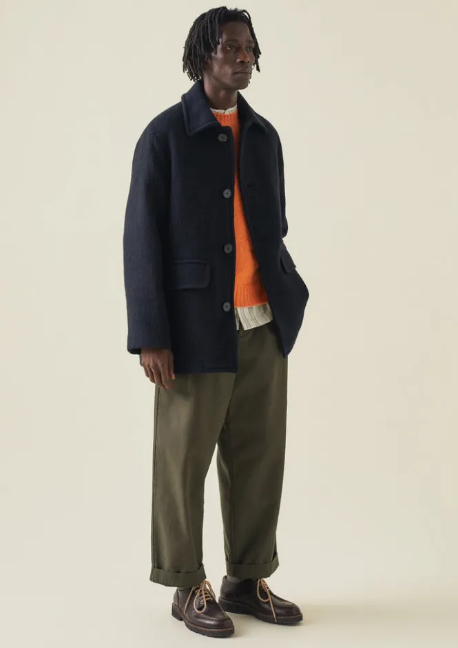 Coats & Jackets-TOAST Single Breasted Car Coat Indigo