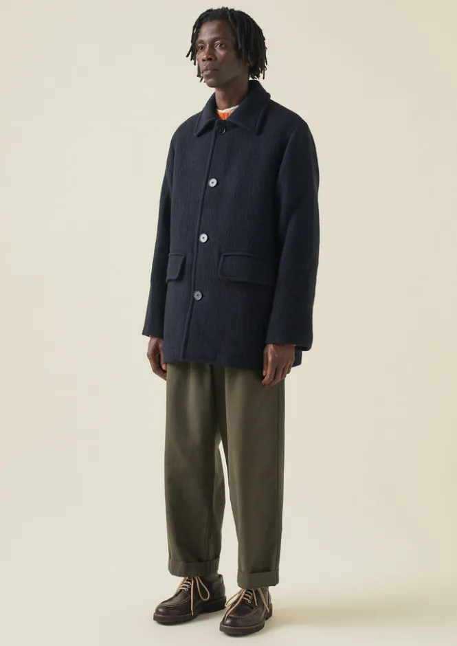 Coats & Jackets-TOAST Single Breasted Car Coat Indigo