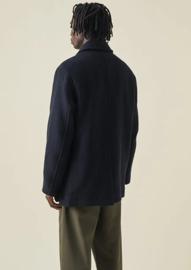 Coats & Jackets-TOAST Single Breasted Car Coat Indigo