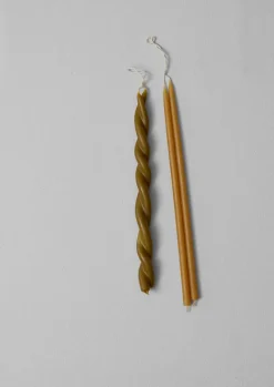 Candles & Holders-TOAST Skar Organics Beeswax Twist Dinner Candle Natural