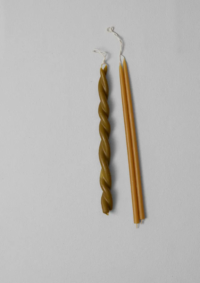 Candles & Holders-TOAST Skar Organics Beeswax Twist Dinner Candle Natural