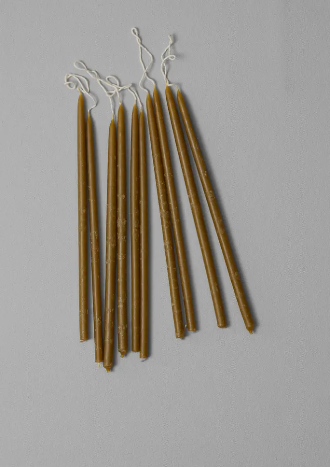 Candles & Holders-TOAST Skar Organics Slim Beeswax Dinner Candle Set GreenTea