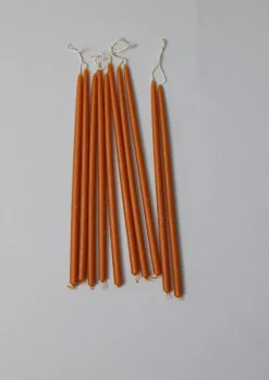Candles & Holders-TOAST Skar Organics Slim Beeswax Dinner Candle Set Paprika