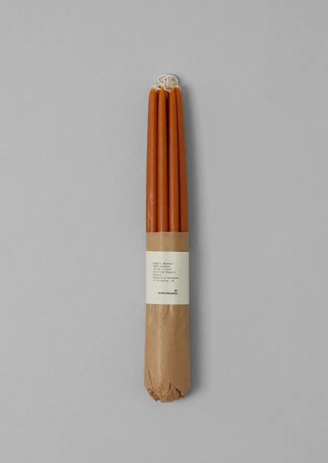 Candles & Holders-TOAST Skar Organics Slim Beeswax Dinner Candle Set Paprika