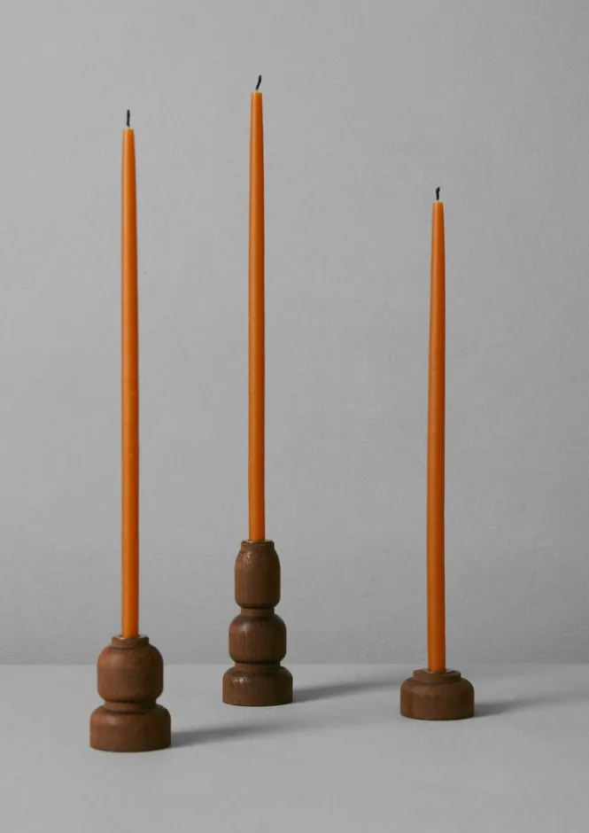 Candles & Holders-TOAST Skar Organics Slim Beeswax Dinner Candle Set Paprika