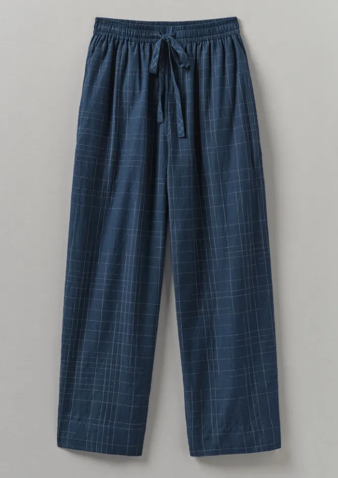 Nightwear-TOAST Sketched Check Cotton Pyjama Trousers Twilight/Ecru