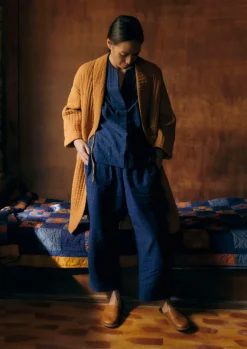 Nightwear-TOAST Sketched Check Cotton Pyjama Trousers Twilight/Ecru