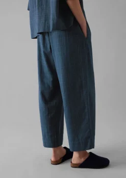 Nightwear-TOAST Sketched Check Cotton Pyjama Trousers Twilight/Ecru