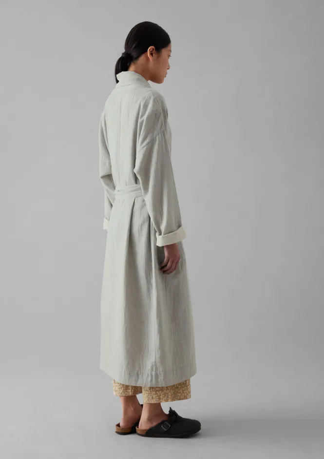 Gowns|Nightwear-TOAST Soft Double Faced Cotton Gown GreyMelange/SoftClay