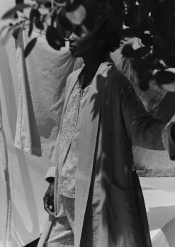Gowns|Nightwear-TOAST Soft Double Faced Cotton Gown GreyMelange/SoftClay