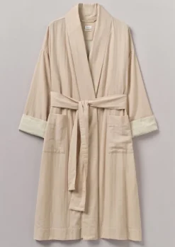 Gowns|Nightwear-TOAST Soft Double Faced Cotton Gown SoftHeather/Celery
