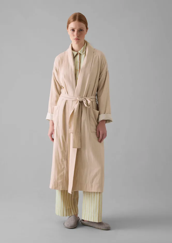 Gowns|Nightwear-TOAST Soft Double Faced Cotton Gown SoftHeather/Celery