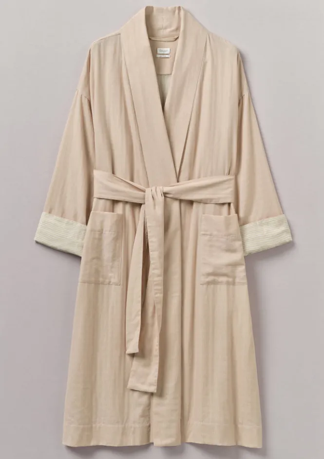 Gowns|Nightwear-TOAST Soft Double Faced Cotton Gown SoftHeather/Celery