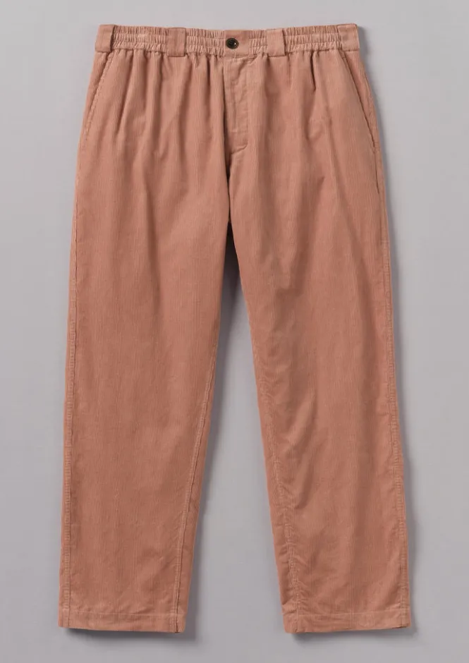Cord|Trousers-TOAST Soft Organic Cord Drawstring Trousers RoseQuartz