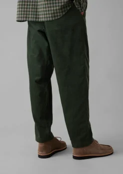 Cord|Trousers-TOAST Soft Organic Cord Drawstring Trousers DarkMineralGreen