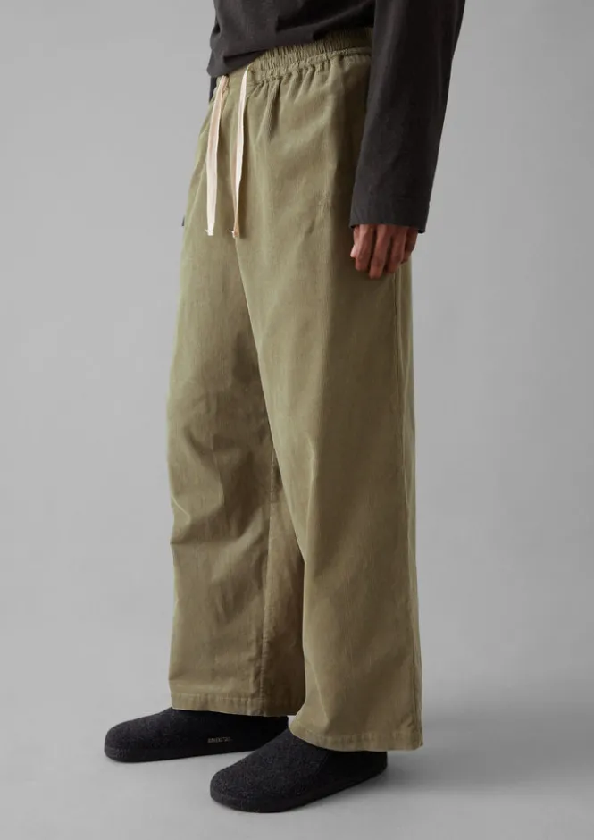 Cord|Loungewear-TOAST Soft Organic Cord Lounge Trousers GreenStone