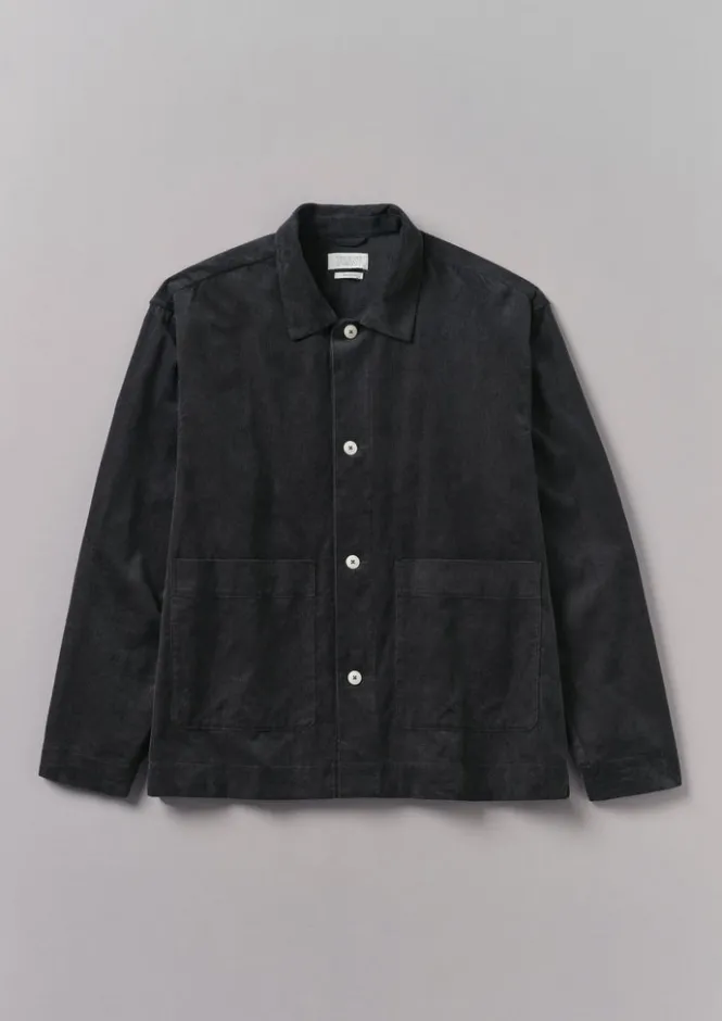 Cord|Loungewear-TOAST Soft Organic Cord Relaxed Shirt Charcoal
