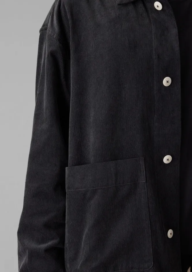 Cord|Loungewear-TOAST Soft Organic Cord Relaxed Shirt Charcoal