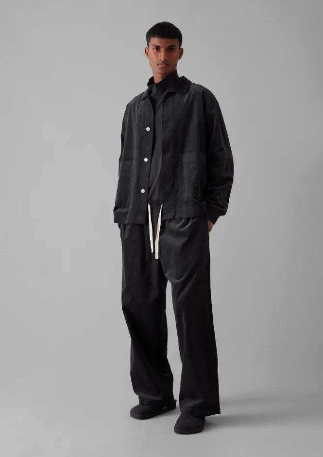 Cord|Loungewear-TOAST Soft Organic Cord Relaxed Shirt Charcoal